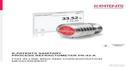 k patents process refractometer|inline brix refractometer.